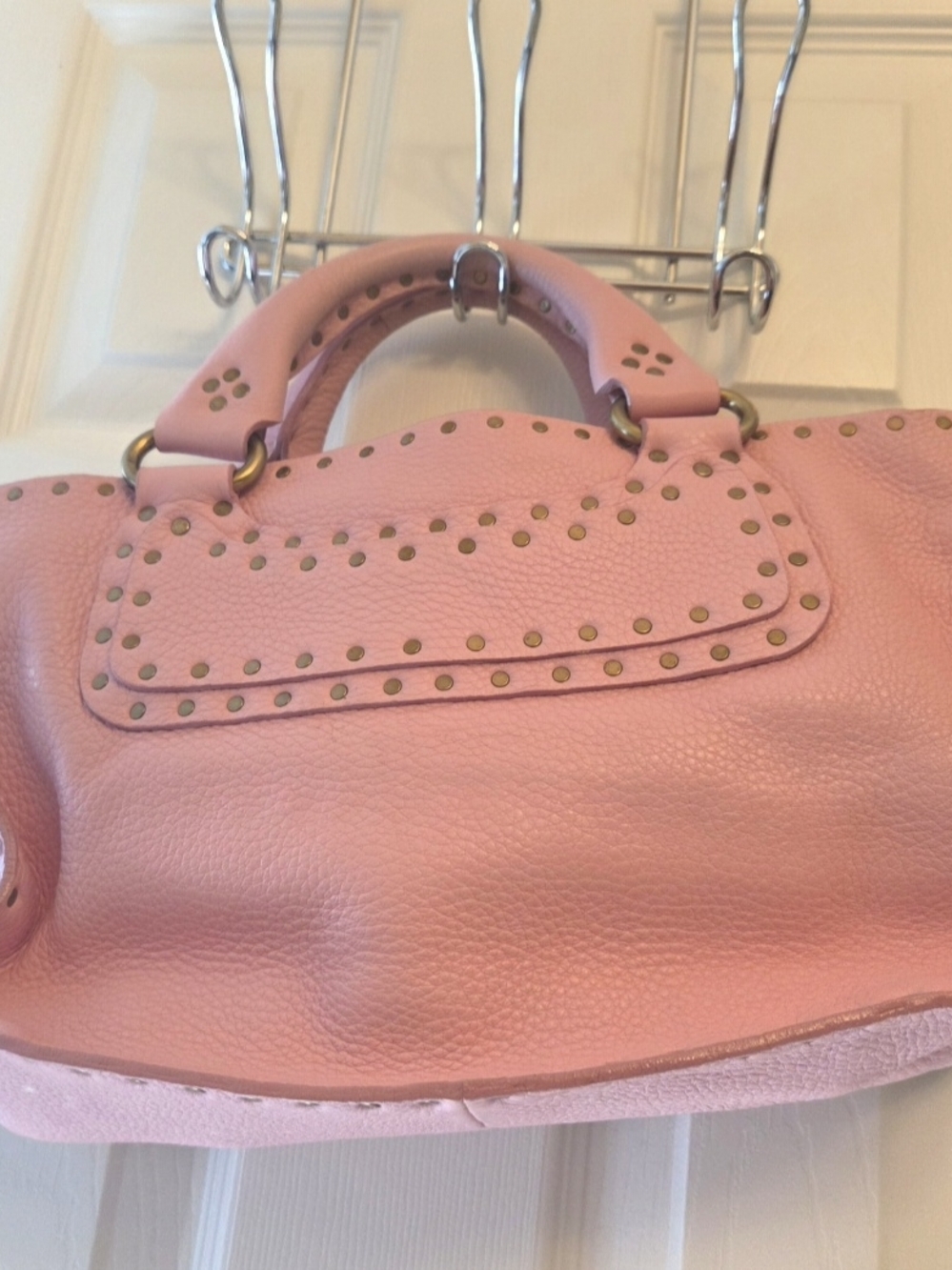 Celine Boogie Pink Leather With Gold Stud  Tote Handbag - Picture 8 of 16